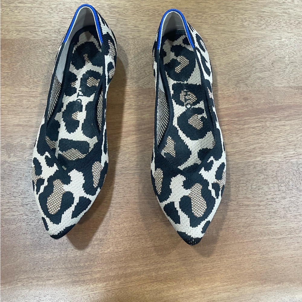 Rothy's Point Leopard Print Flats - Desert Cat